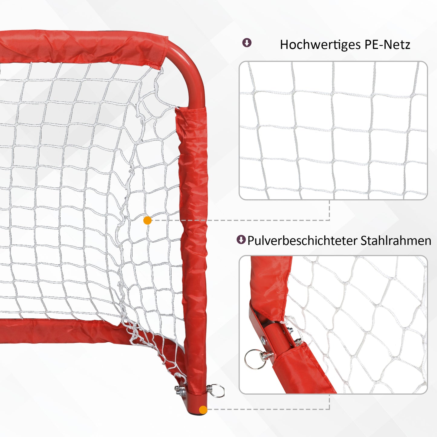 مجموعة HOMCOM Fußballtor، 2 klappbare Minitore، Metallrahmen،inkl. Werkzeug، 90 × 36 × 60 سم، متعفن