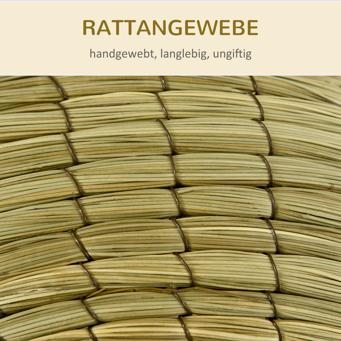 PawHut Katzenhöhle aus Seegras, 2-teilig, flexibel positionierbar, 41 cm x 41 cm x 71,5 cm, Natur