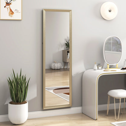HOMCOM Ganzkörperspiegel, flexibel platzierbar, 160 x 50 cm, Goldton