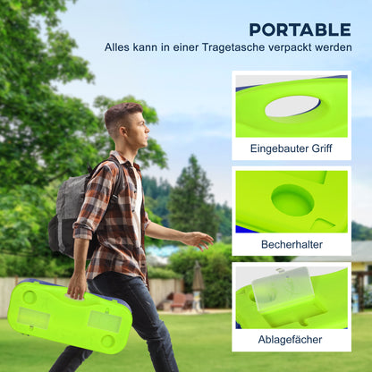 SPORTNOW Badminton-Netz-Set Volleyball-Netz-Set, 3-teiliges Set, 400 cm x 22,4 cm x 155 cm, Schwarz + Blau + Grün