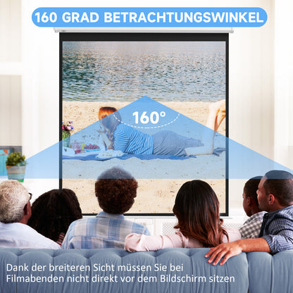 HOMCOM Beamer-Leinwand, Projektionsleinwand, 16:9, 84 Zoll, Fernbedienung, Motor
