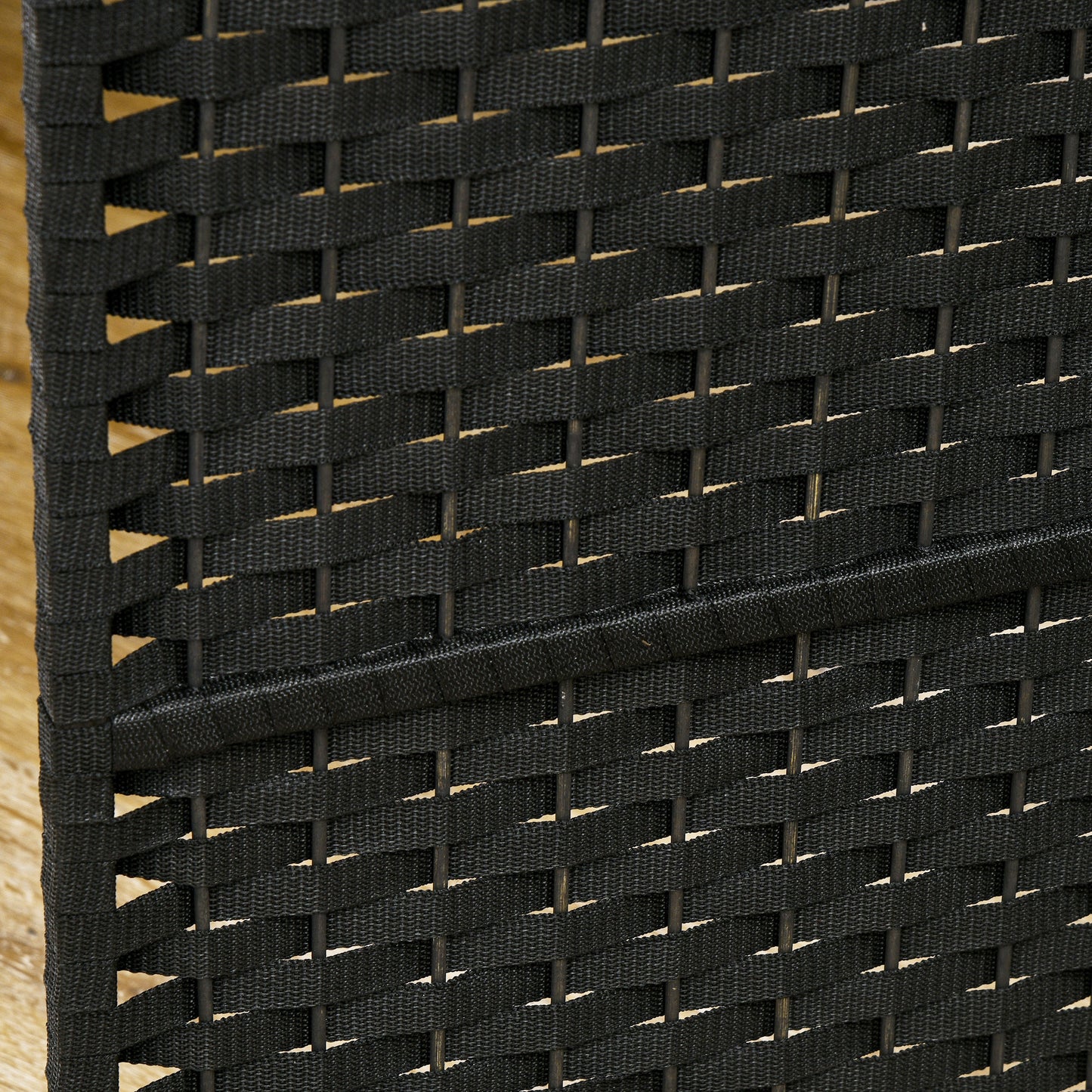 HOMCOM 6-teiliger Raumtrenner, Faltbarer Sichtschutz, Sichtschutzwand für Wohnzimmer, Schlafzimmer, Homeoffice, Schwarz