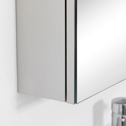 kleankin Spiegelschrank, Badschrank, 3 Spiegeltüren, 5 Innenböden, Edelstahl, Farbe: Silber, 70 x 12 x 55 cm