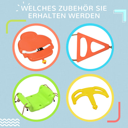 Outsunny 3-in-1 Babyschaukel, Sicherheitsgurt, längenverstellbare Seile, für In- und Outdoor, grün, 48 x 34 x 180 cm