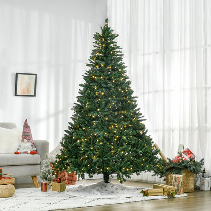 HOMCOM Weihnachtsbaum، 700 مصباح LED دافئ، 2154 Zweige، flammhemmend، Kunststoff/Metall، 210 x 142 سم، Grün
