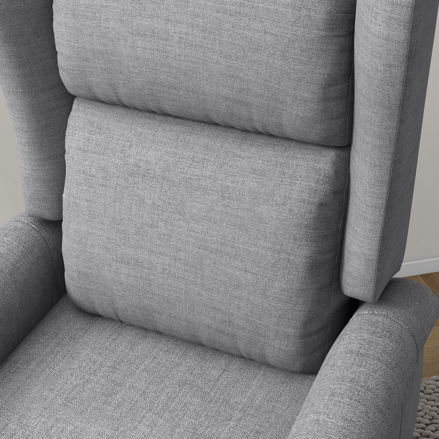 HOMCOM Relaxsessel, Aufstehhilfe, Liegefunktion, bis 200kg, 72,5x94x109cm, Grau