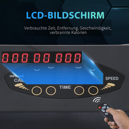 HOMCOM Elektrisches Laufband für Zuhause mit LCD Display, Faltbares Fitnessgerät, 1-6 Km/h, Stahl, Schwarz, 105 x 56 x 108,5 cm