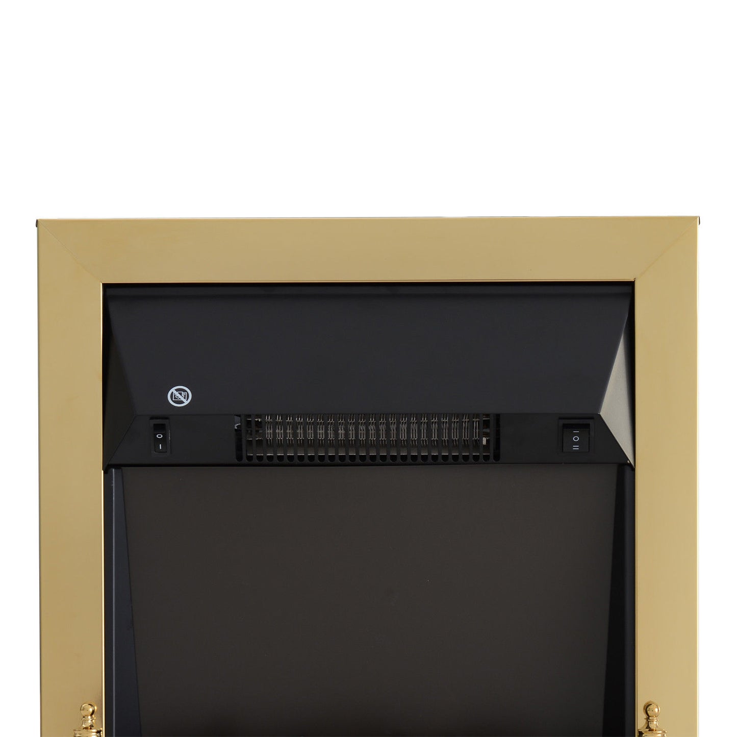 HOMCOM Elektrokamin mit Heizung, elektrischer Kamin mit LED Flammeneffekt, 1000/2000W Dekokamin, elektrisch Kaminfeuer Kaminofen, Gold