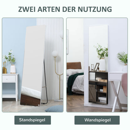 HOMCOM Standspiegel Wandspiegel Ganzkörperspiegel, Aluminium, 45 cm x 37 cm x 158,5 cm, Silber