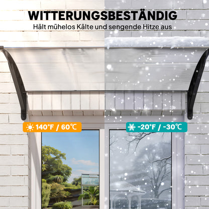 Outsunny Vordach Schutzdach, UV-Beständig, Wasserbeständig, 90x150x25cm , Weiß