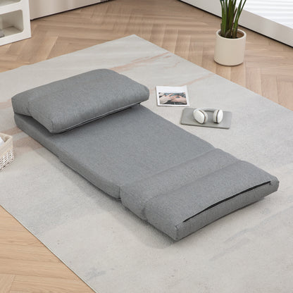 HOMCOM Sitzsack mit Bettfunktion, neigbare Lehne, klappbar, bis 120kg, 70 x 72 x 56 cm, Grau