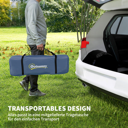 Outsunny Campingzelt für 4 Personen, wasserdicht Tunnelzelt mit 2 Türen Haken Packtasche 3,45 x 2,4 x 1,3 m Hellblau