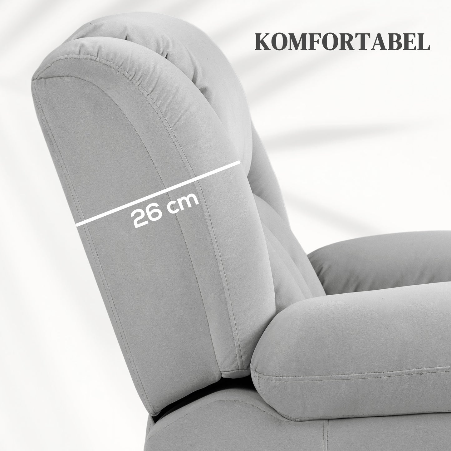 HOMCOM Elektrischer Aufsteh-Sessel, Weicher, samtartiger Stoff, USB-Anschlüsse