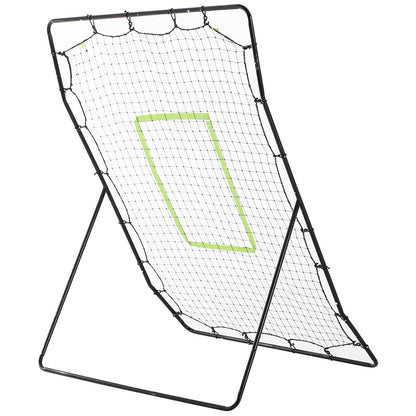 HOMCOM Baseball-Rückprallnetz، رطب، معدني، أخضر Trefferzone، 174H x 123B x 90T سم