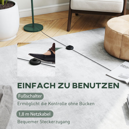 HOMCOM Stehlampe, runder Schirm, Fußschalter, langes Kabel, eleganter Look, Stahl, Grün