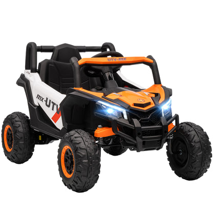 AIYAPLAY 12V Elektroauto für Kinder, Fernbedienungsfunktion, Gurt, Hupe, LED-Lichter, USB-Port, för 3-5 Jahre, Orange