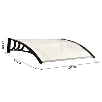 Outsunny Vordach Haustürvordach 75 x 100 cm Pultvordach Überdachung Polycarbonat Weiß