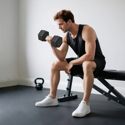 HOMCOM Hanteln mit gerändeltem Griff, Kurzhantel aus Gusseisen, 1 x 20kg, Kurzhanteln für Männer und Frauen, Dumbbell für Zuhause, Fitnessstudio, Krafttraining