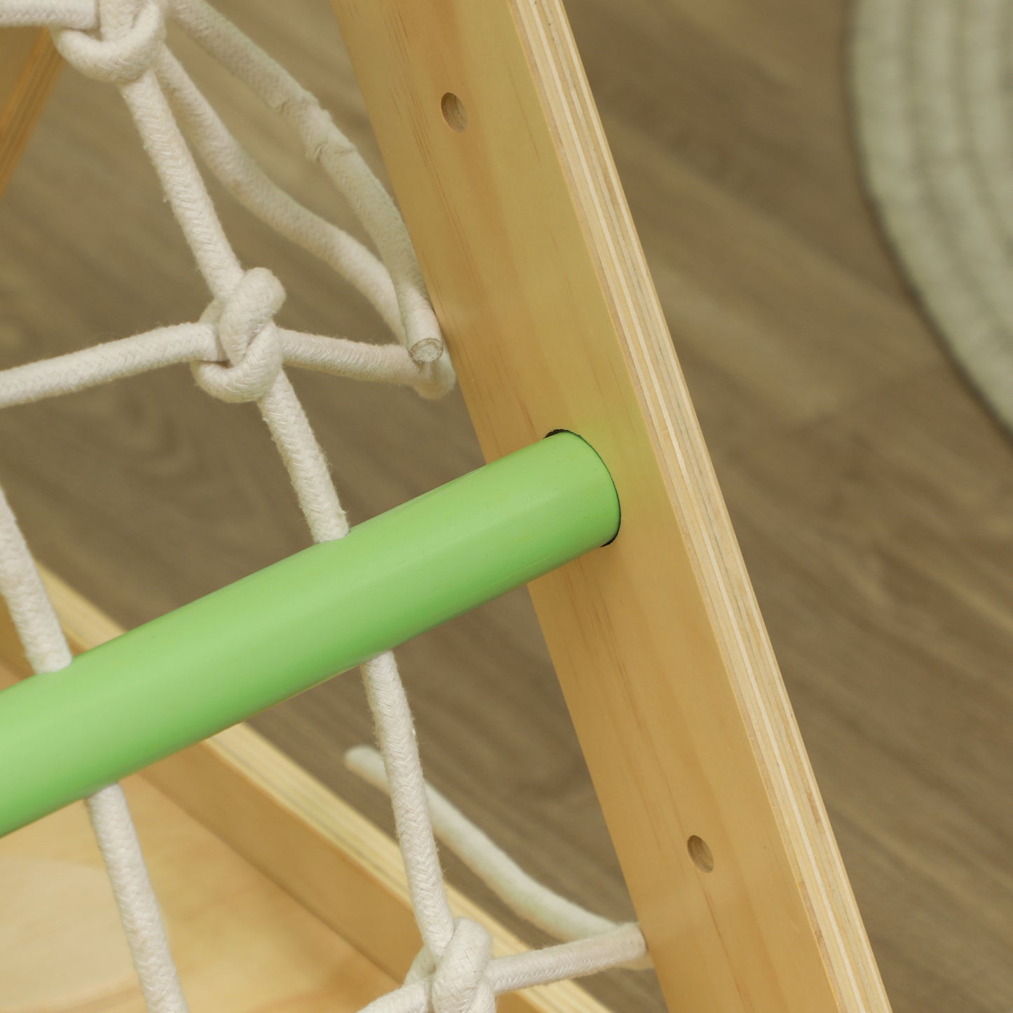 AIYAPLAY Klettergerüst, 4-in-1, mit Leiter, Seilleiter, Rutsche, Kletterwand, Indoor, für Kinder 1,5 bis 4 Jahre