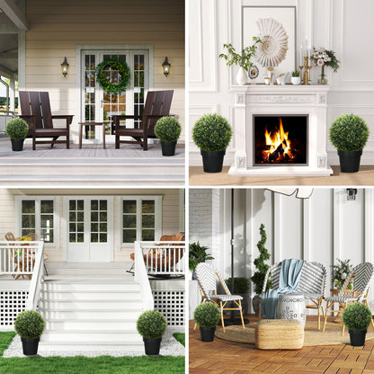 HOMCOM Künstliche Pflanzen im 2er-Set, UV-beständige dekorative Pflanzen, Deko-Pflanzen, Indoor, Outdoor, 45 cm, Grün