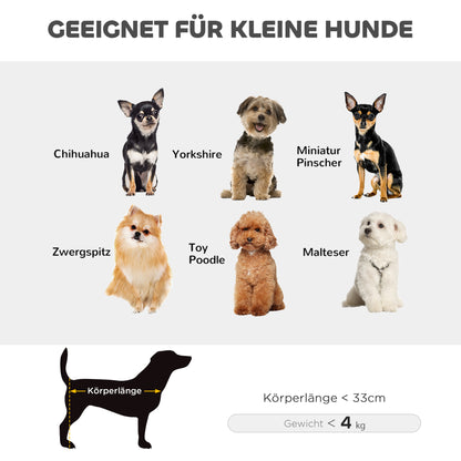 PawHut Hundewagen، مضرب كلاب Hundebuggy لـ Zwergenhunde مضاعف حتى 4 كجم، zusammenklappbarer Katzenbuggy mit Griffstange، Washbarem Kissen، Sicherheitsleinen، Aufbewahrungstasche، 4 Räder، Schwarz