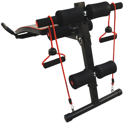 HOMCOM Sit Up Bank höhenverstellbar multifunktion Hantelbank mit 4/5-Fach Verstellbarer Beinfixierung, Trainingsbank für Ganzkörpertraining Flachbank Schrägbank Bauchtrainer & Rückentrainer