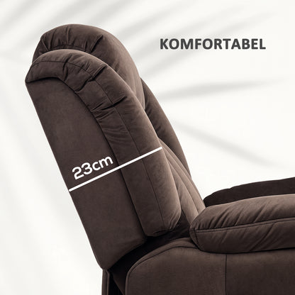 HOMCOM Aufstehsessel mit Massagefunktion und Lendenheizung, Recliner-Sessel mit Fernbedienungen und Seitentaschen, Braun