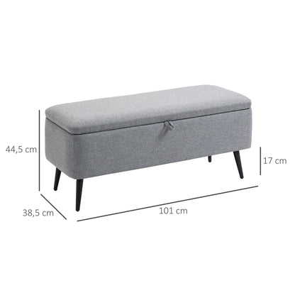 HOMCOM Sitzbank، Sitztruhe، Polsterbank، Leinenoptik، مكرر 150 كجم، 101x38,5x44,5 سم، غراو