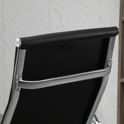 Vinsetto Bürostuhl ergonomischer Schreibtischstuhl mit Wippfunktion Chefsessel höhenverstellbarer Drehstuhl gepolstert Kunstleder Schaumstoff Schwarz 54 x 62 x 104-114 cm