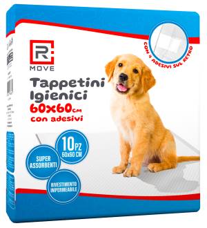 RMove Tappetini Igienici Animali 60x60cm Con Adesivi 1Cnf/10pz