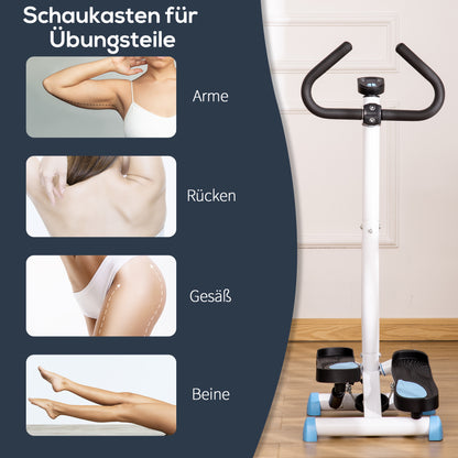 HOMCOM Stepper Fitnessgerät, LCD-Monitor, rutschfeste Pedale, Stahl und ABS, 55x44x108 cm, bis 100 kg