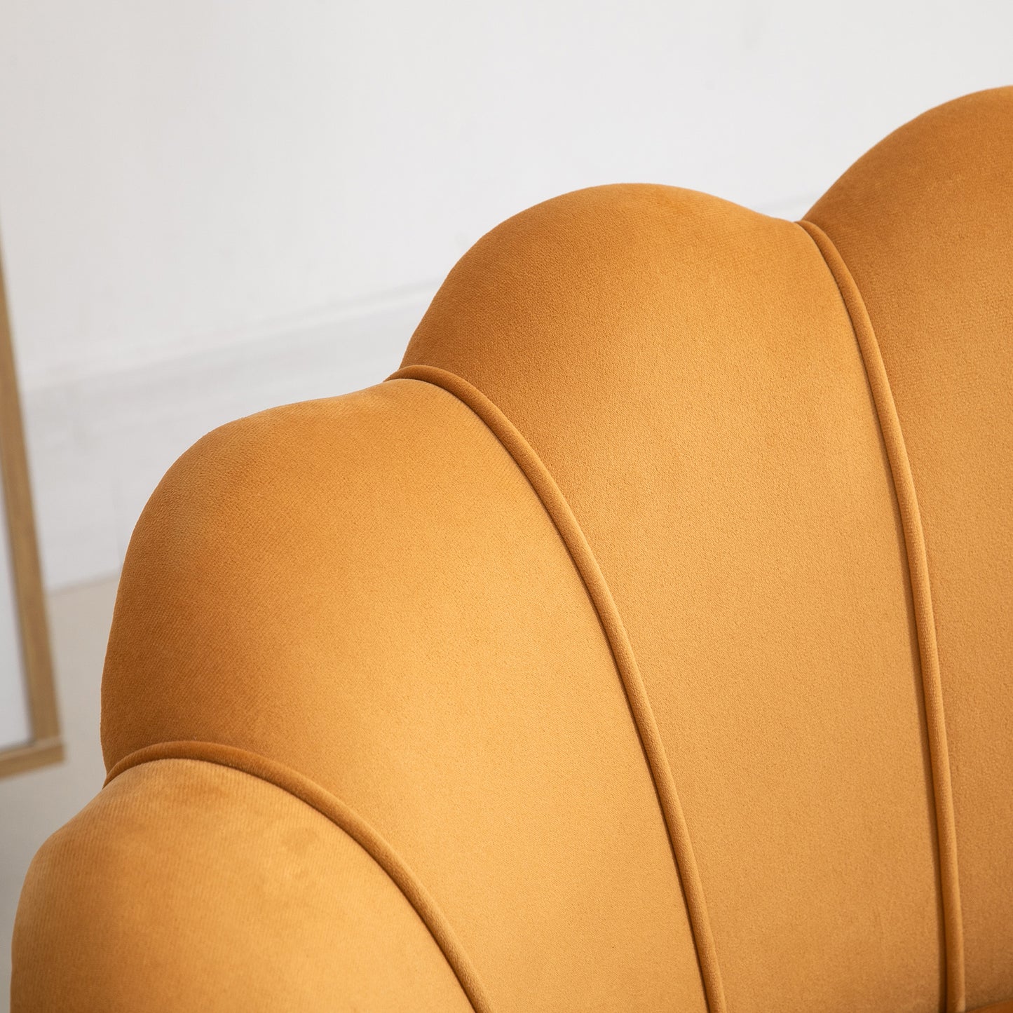HOMCOM Lounge-Sessel, Vintage-Sessel i Samtoptik, Metallgestell, 76 x 67 x 74 cm, Gelb
