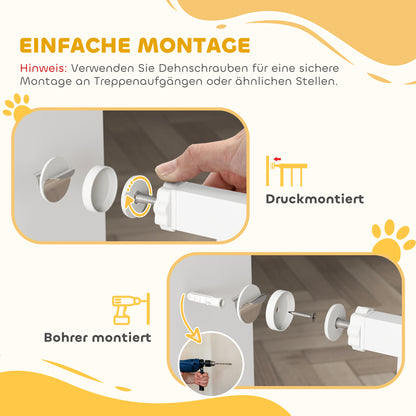 PawHut Türschutzgitter Hund، 76-104 سم Absperrgitter ohne Bohren، Treppengitter