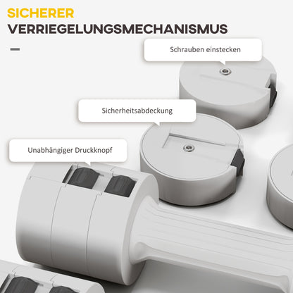 SPORTNOW 2 x 2,5 kg Kurzhanteln mit anpassbarem Gewicht, Kunststoffgehäuse, Weiß