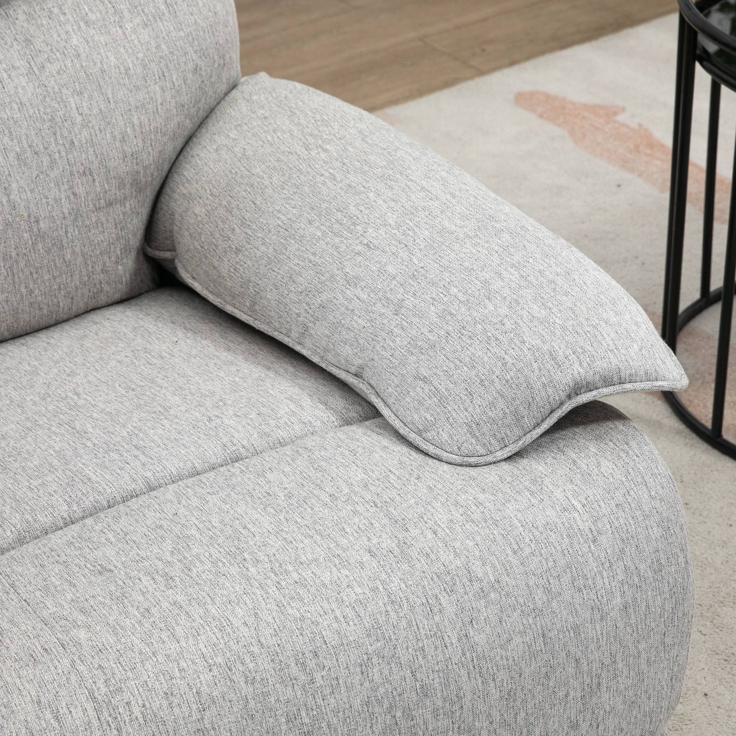 HOMCOM Relaxsessel mit Liegefunktion, Fußstütze, bis 160 kg, 89x98x101cm, Hellgrau