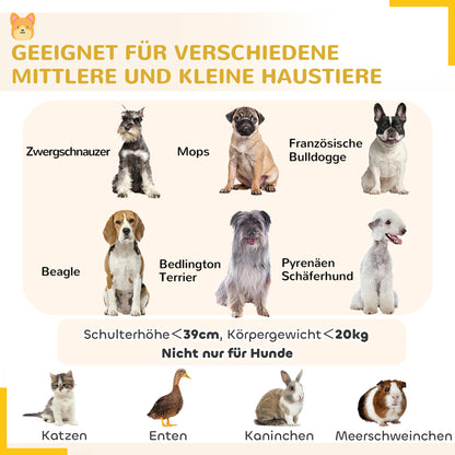PawHut Welpenauslauf, 76 cm hoch/ca. 2,5 m², 8 Paneele, Bodenplane, Kombi-Dachplane