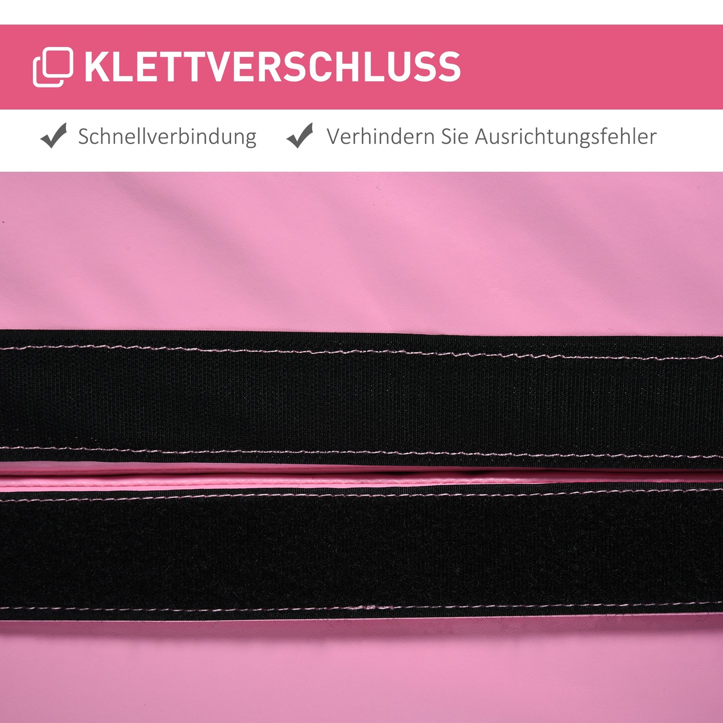 HOMCOM Pole-Dance-Matte, 5 cm dicke runde Kunststoff-Matte für Pole-Dance-Übungen, Gymnastik, Yoga, Rosa