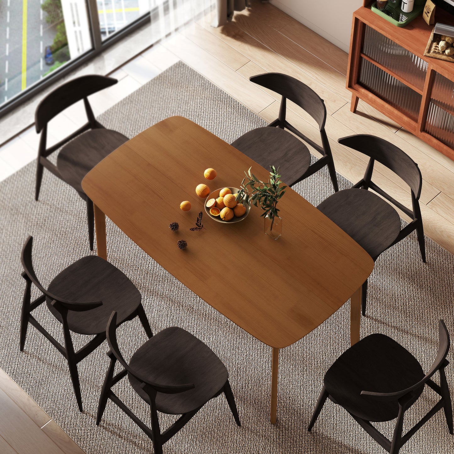 HOMCOM Esstisch, Landhausstil, lackierte Oberfläche, Holz, 150 x 80 cm, Braun