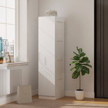 HOMCOM Kleiderschrank Mehrzweckschrank mit Kleiderstange, Regal, باب ناعم الإغلاق 40 x 52 x 180 cm Weiß