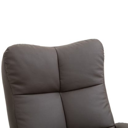 HOMCOM Relaxsessel mit Liegefunktion Massagesessel mit Fußhocker Fernsehsessel TV Sessel 145°-Neigung Liegesessel Ergonomischer Stuhl mit 10 Vibrationpunkte Kunstleder Braun 80 x 86 x 99 cm