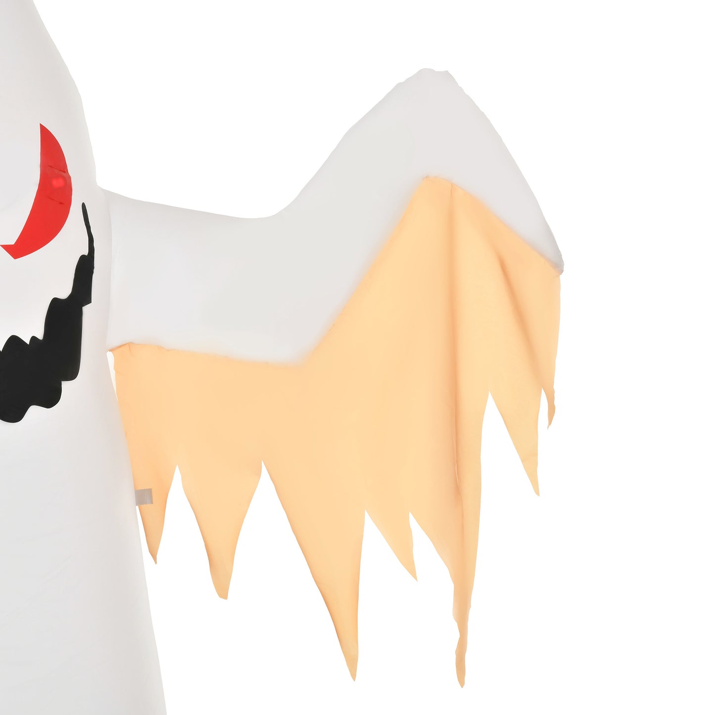 HOMCOM Halloween aufblasbares Gespenst 2,4 m Dekoration mit LEDs IP44 Selbstaufblasender Polyester Weiß + Rot 150 x 80 x 240 cm