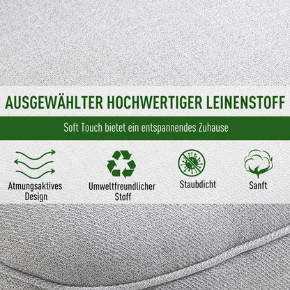HOMCOM Sessel Wohnzimmer Relaxsessel Loungesessel Ruhesessel mit Rückenkissen, Holzbeine, Lesesessel mit Leinenoptik, Polstersessel für Schlafzimmer, Grau