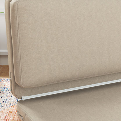 HOMCOM 2-in-1 faltbarer Relaxsessel, Gästematratze, teilbar, 120 cm breit, Beige