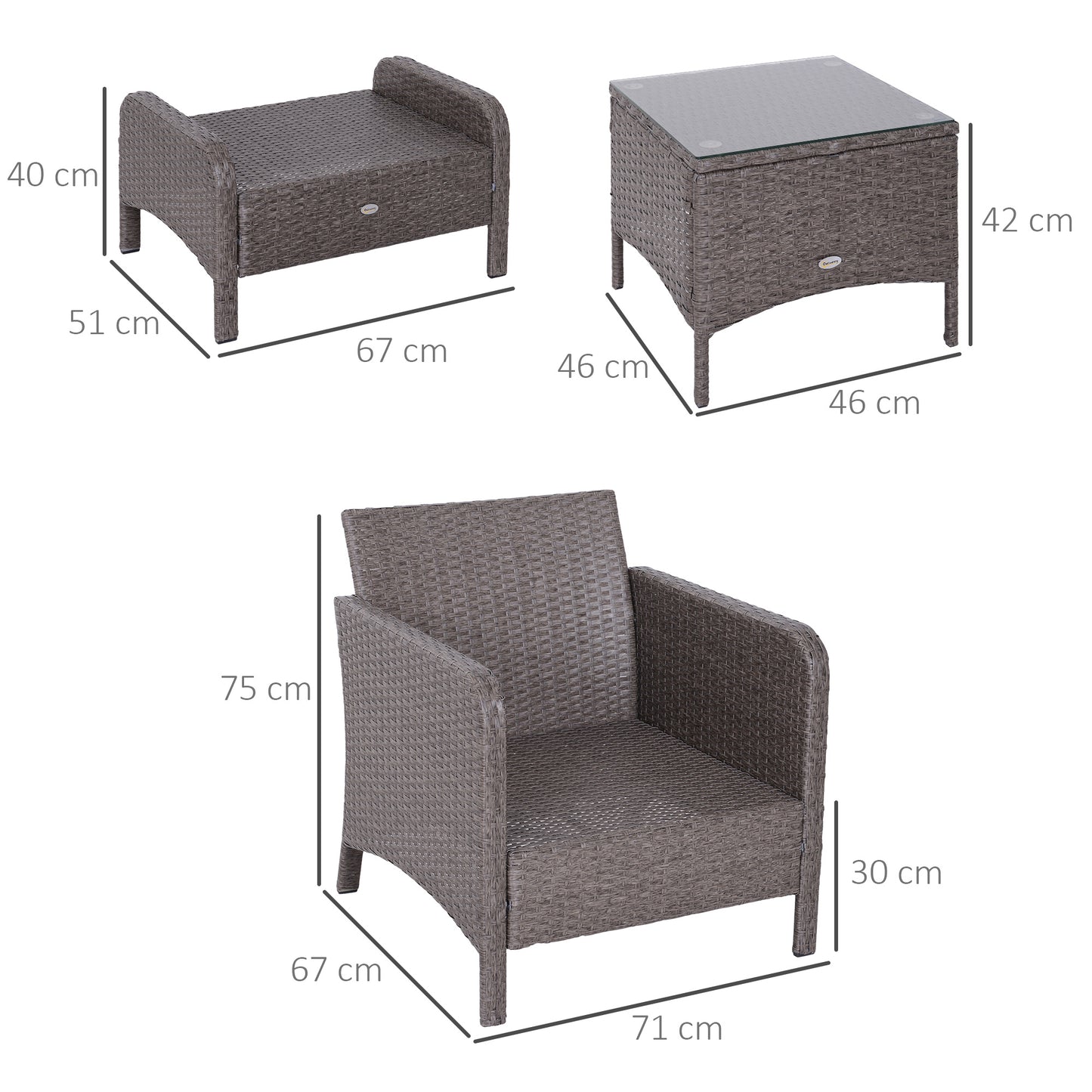أوتسوني 5-TLG. Polyrattan Gartenmöbel Sitzgruppe Gartenset Sofagarnitur Garnitur Lounge mit Kissen Dunkelgrau 2 x Sessel 1 x Couchtisch 2 x Hocker