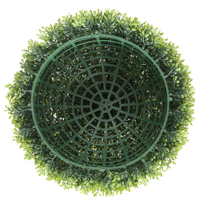 HOMCOM 2er-Set Buchsbaumkugel, Künstliche Pflanzen, Zimmerpflanze mit UV-Schutz, Deko-Pflanze, für Indoor, Outdoor, Grün