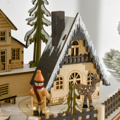 HOMCOM Adventskalender Adventskalenderbox Weihnachtsdekoration, LED-Lichter, 24 Schubladen, Natur