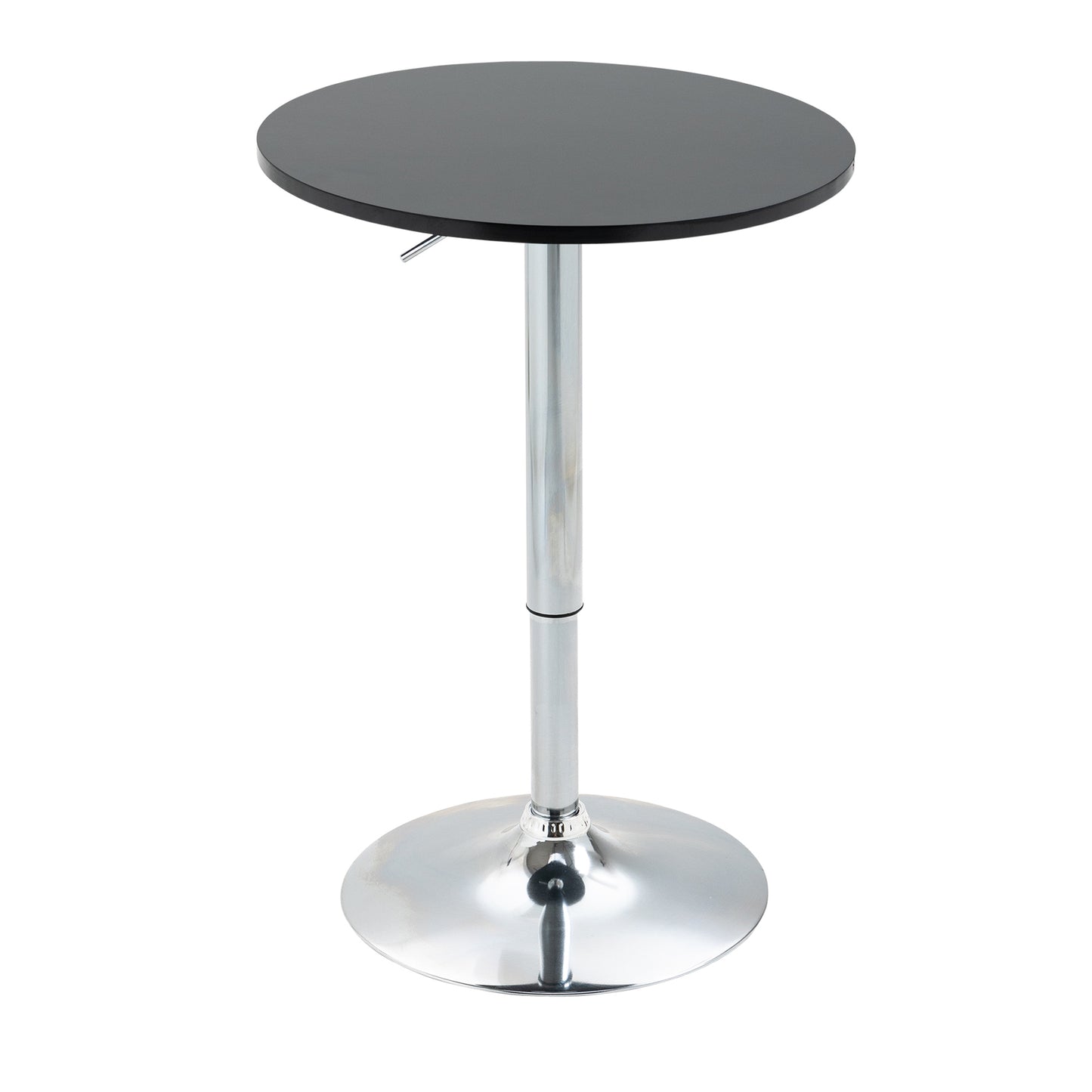 HOMCOM Bartisch modern rund Esstisch 360° Drehtisch höhenverstellbarer Bistrotisch Stehtisch Küchentisch Stahl Schwarz Ø61 x 70-90 cm