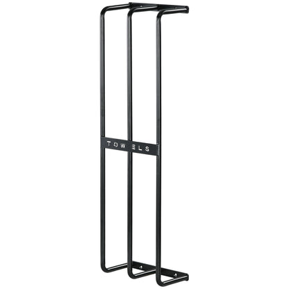 HOMCOM Handtuchhalter, Wandhalterung f. 6 große Handtücher, Metall, 21x12x74cm, Schwarz