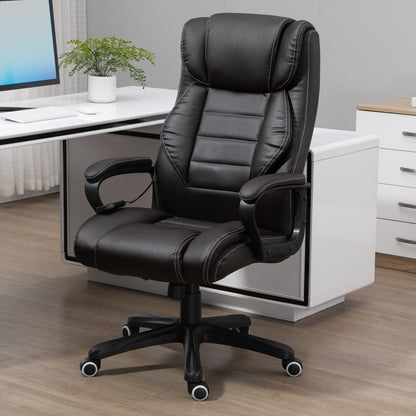 Vinsetto Bürostuhl mit Massagefunktion, höhenverstellbarer Chefsessel, ergonomischer Drehstuhl, 6 Vibrationspunkte, Braun