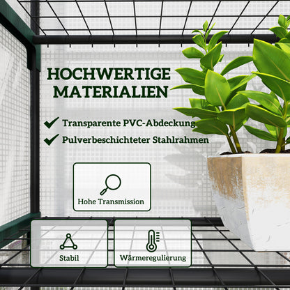 Outsunny Mini-Gewächshaus für Blumen oder Gemüse, Stahl, Kunststoff, 69L x 49B x 193H cm, Weiß